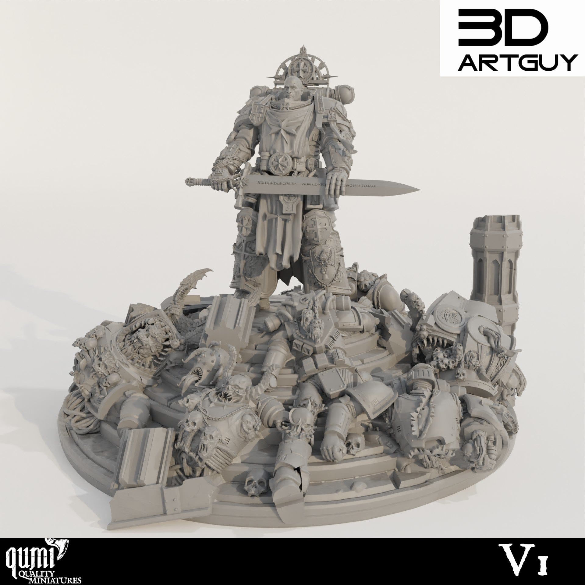 Tabletop RPG Miniature Goat Diorama - Qumi - 3D ArtGuy 32mm scale / V1 Quality Miniatures - Qumi Wargaming Mini Model Figure