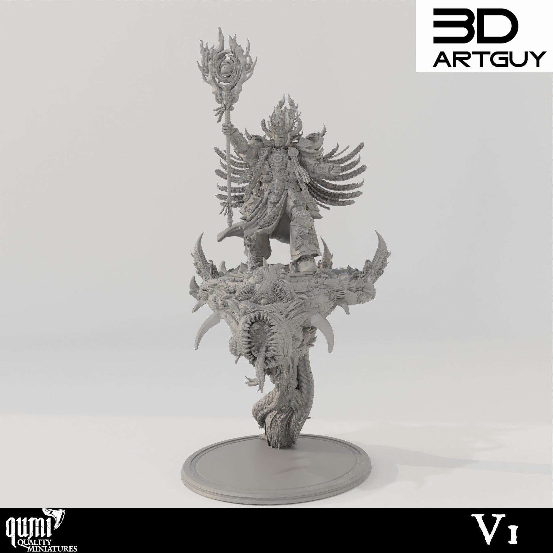 Tabletop RPG Miniature Sorcerer Supreme Qumi - 3D ArtGuy 32mm scale / V1 Quality Miniatures - Qumi Wargaming Mini Model Figure