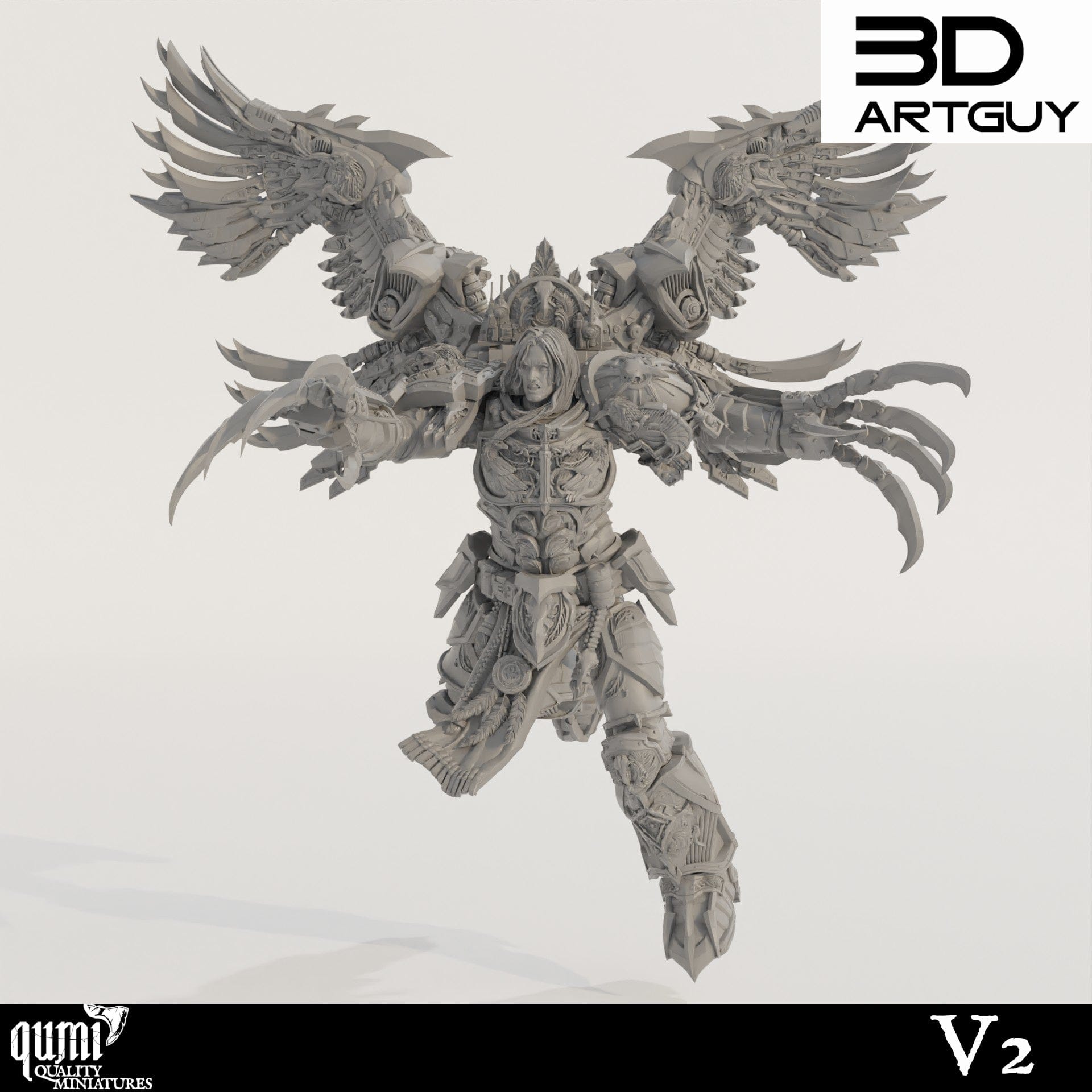 Tabletop RPG Miniature Bird Ninja - Qumi - 3D ArtGuy 32mm scale / V2 Quality Miniatures - Qumi Wargaming Mini Model Figure