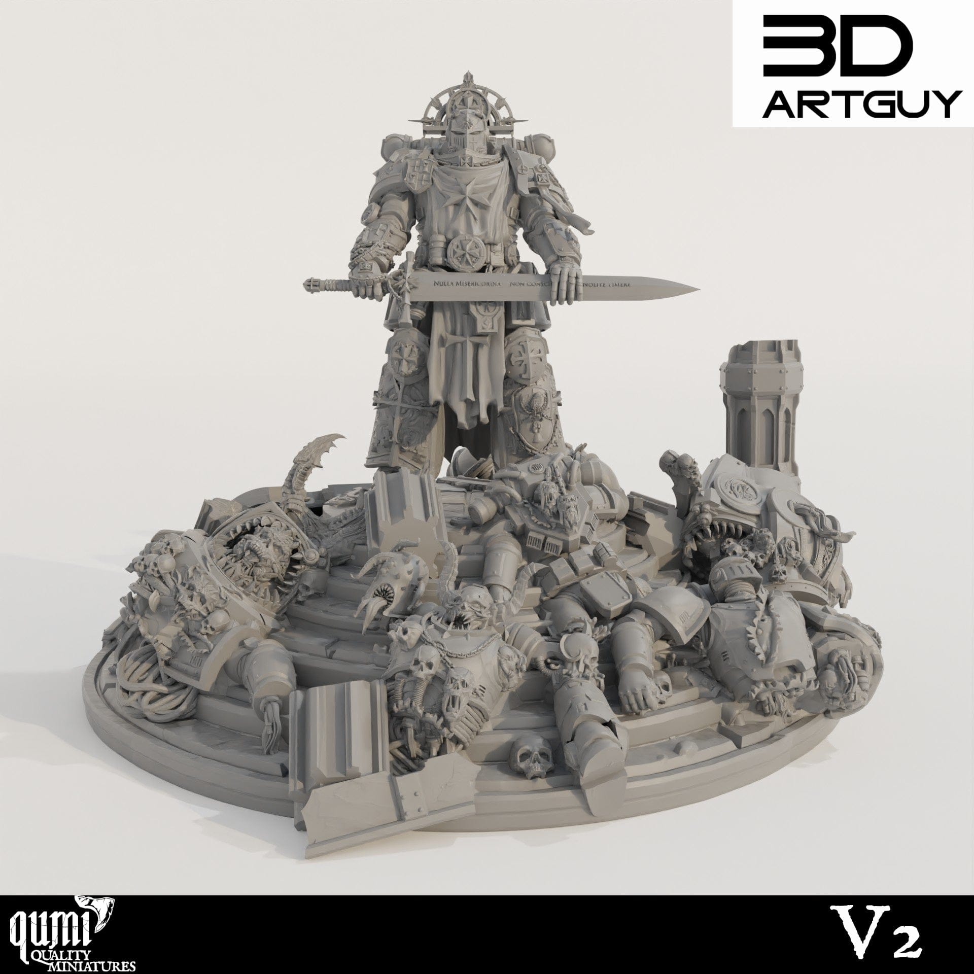 Tabletop RPG Miniature Goat Diorama - Qumi - 3D ArtGuy 32mm scale / V2 Quality Miniatures - Qumi Wargaming Mini Model Figure