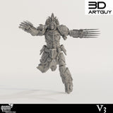 Space warrior miniature version 3, featuring long hair and extended clawed gauntlets, without wings.