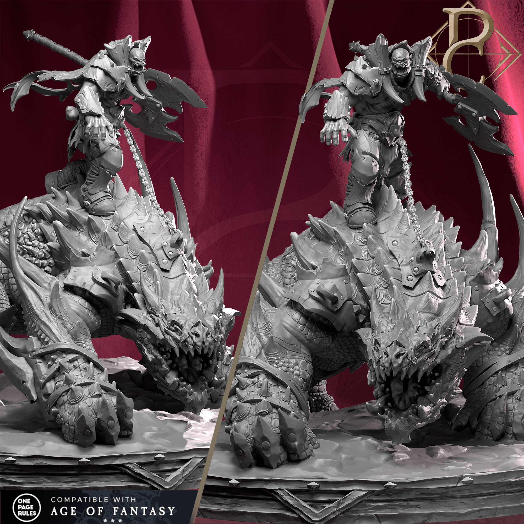 Tabletop RPG Miniature Kodark on Beast 32mm Qumi - Parasite Collectibles 32mm Quality Miniatures - Qumi Wargaming Mini Model Figure