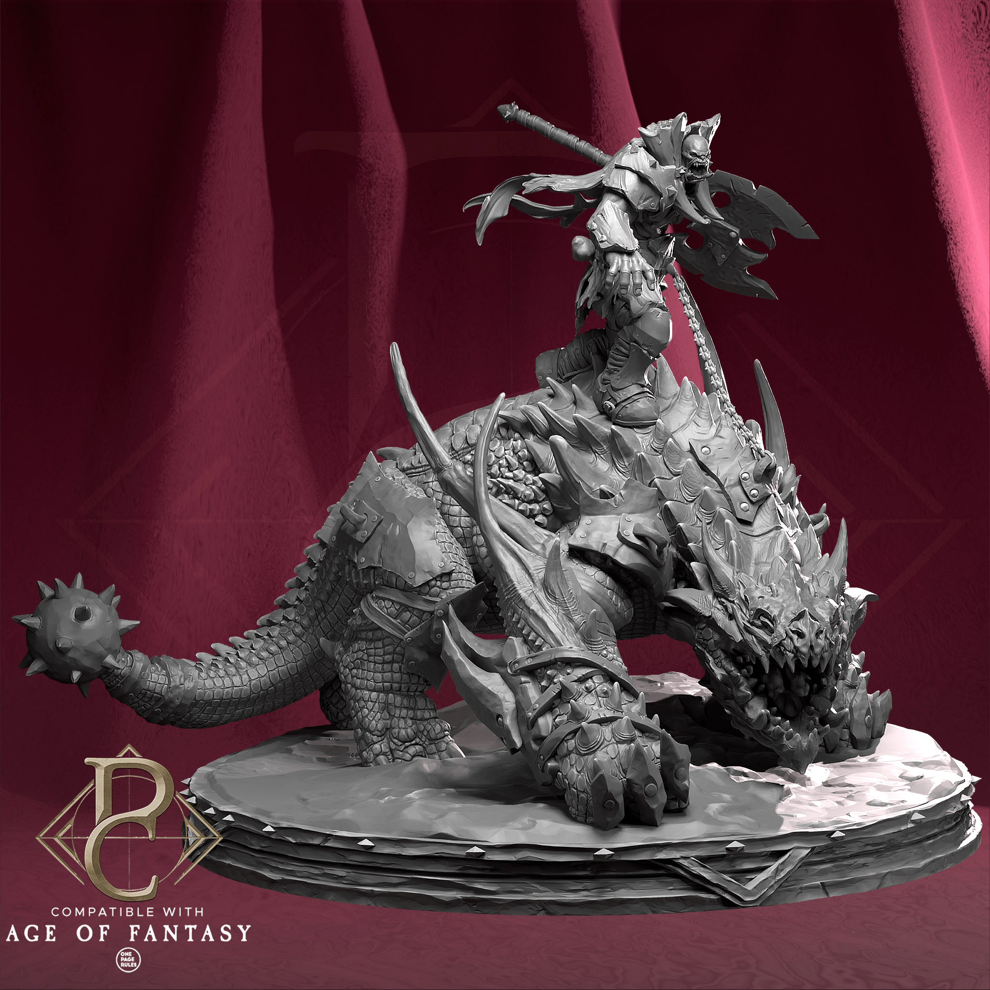 Tabletop RPG Miniature Kodark on Beast 32mm Qumi - Parasite Collectibles 32mm Quality Miniatures - Qumi Wargaming Mini Model Figure