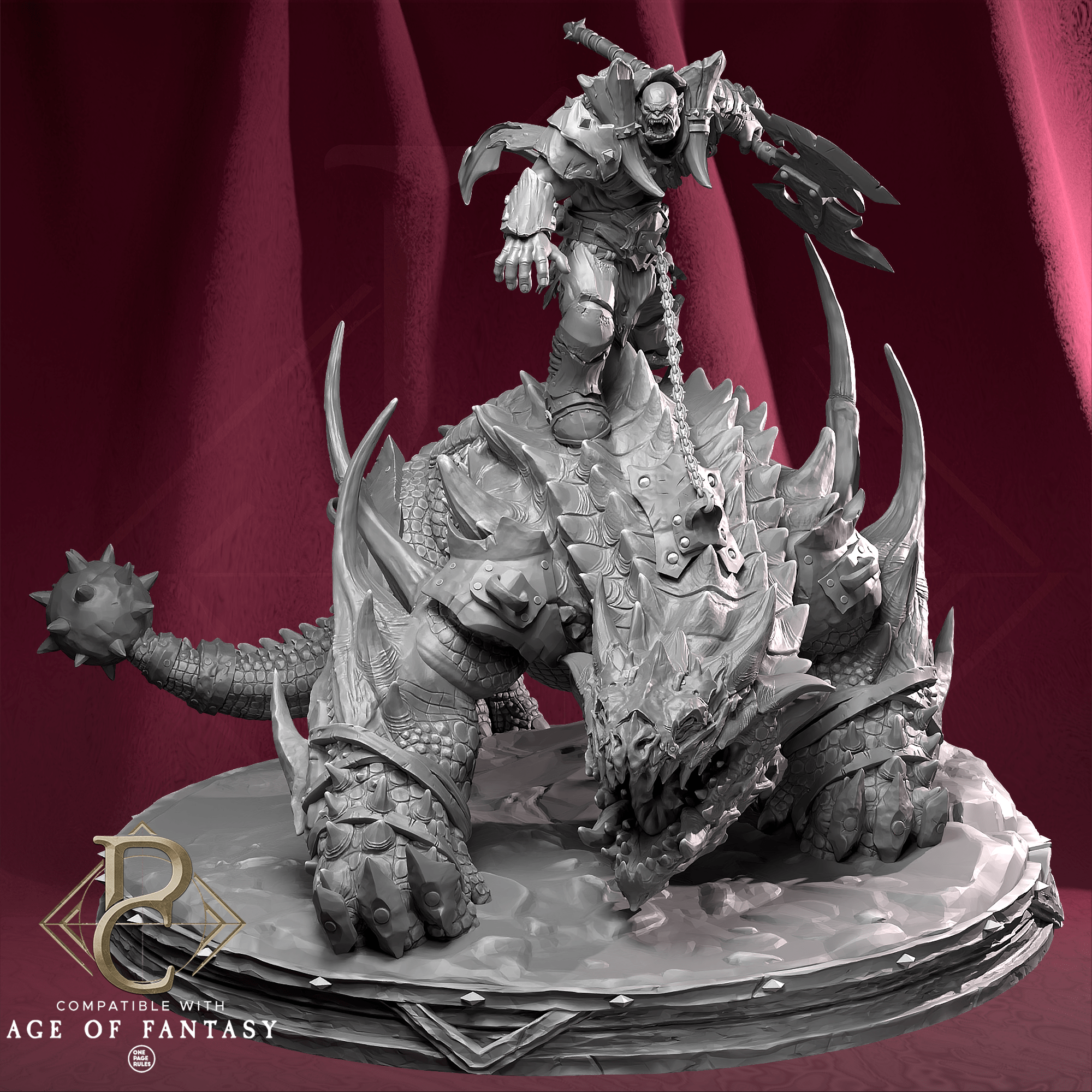 Tabletop RPG Miniature Kodark on Beast 32mm Qumi - Parasite Collectibles 32mm Quality Miniatures - Qumi Wargaming Mini Model Figure