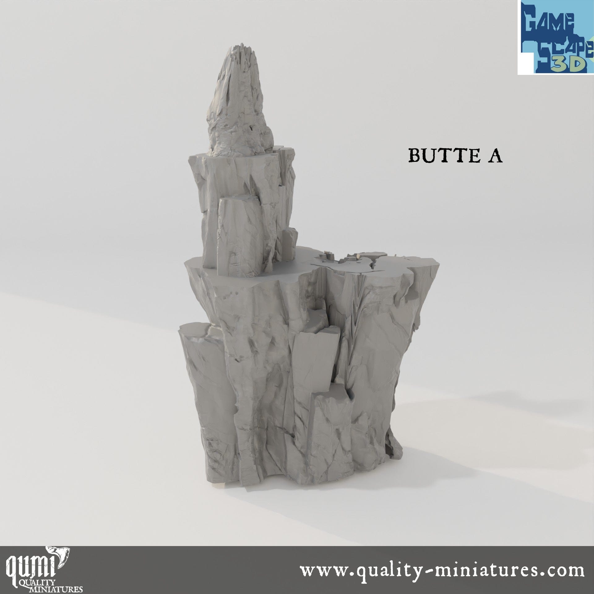 Buttes - Resin Print - Tabletop RPG Terrain - GameScape3D - Qumi A Quality Miniatures - Qumi Wargaming Mini Model Figure