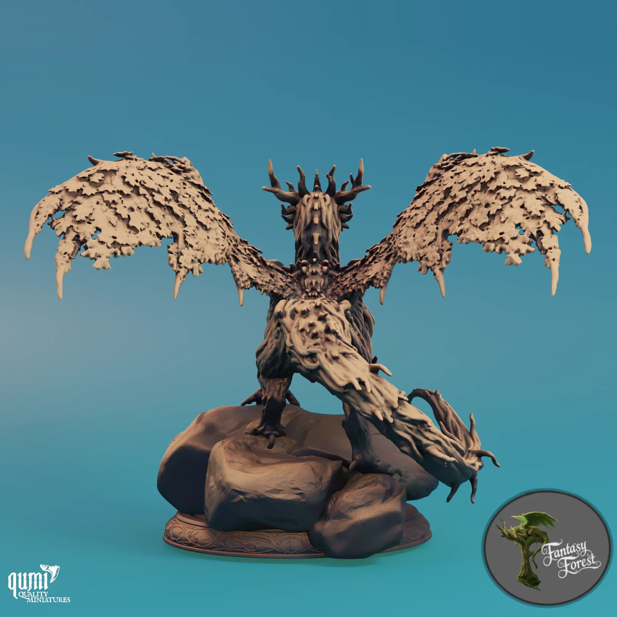 Adult arboreal guardian dragon miniature from Qumi Fantasy Forest, detailed tabletop miniature for wargaming and RPGs.