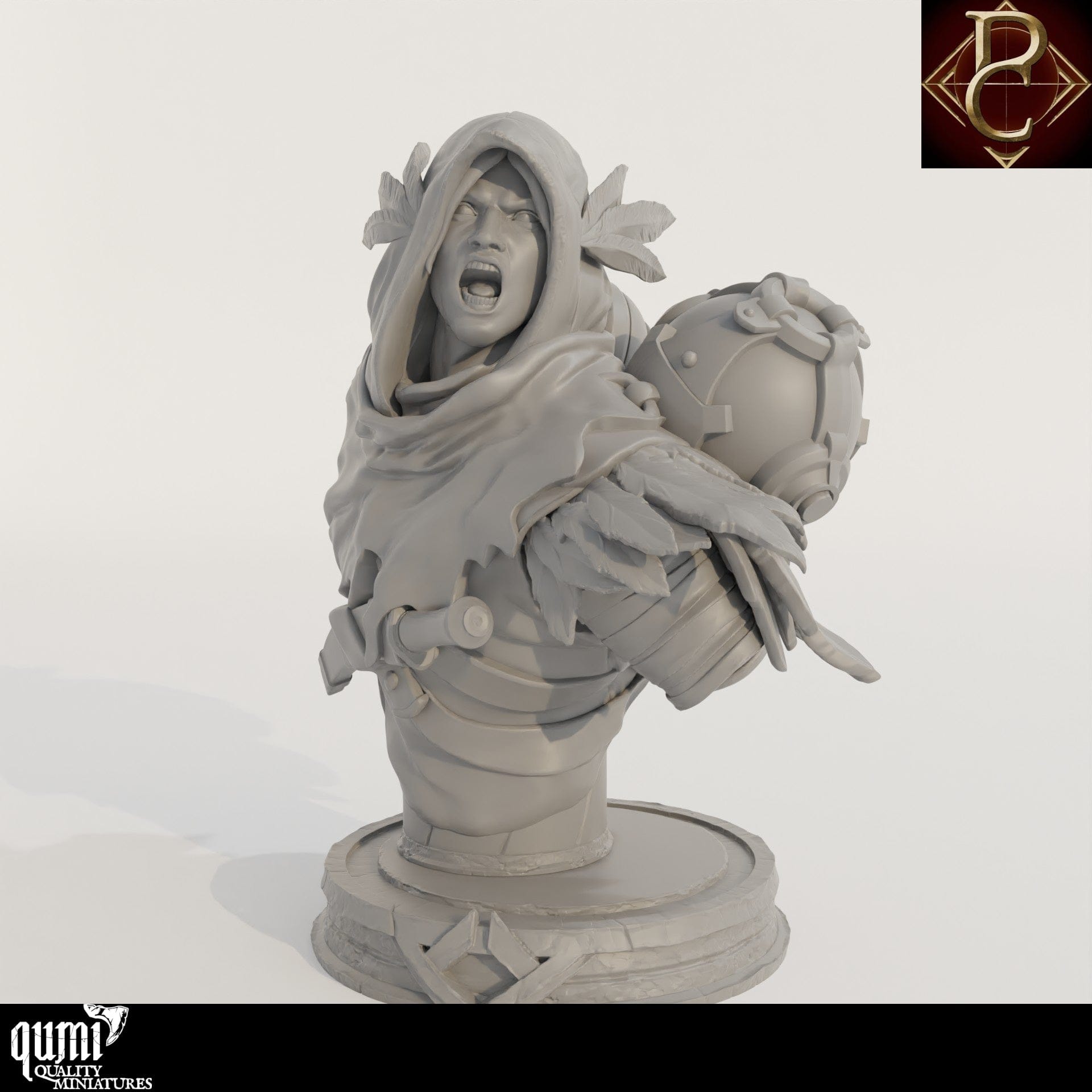 Aerithrian Wind Defender Bust - 32mm Tabletop RPG Mini - Qumi - Parasite Collectibles Quality Miniatures - Qumi Wargaming Mini Model Figure