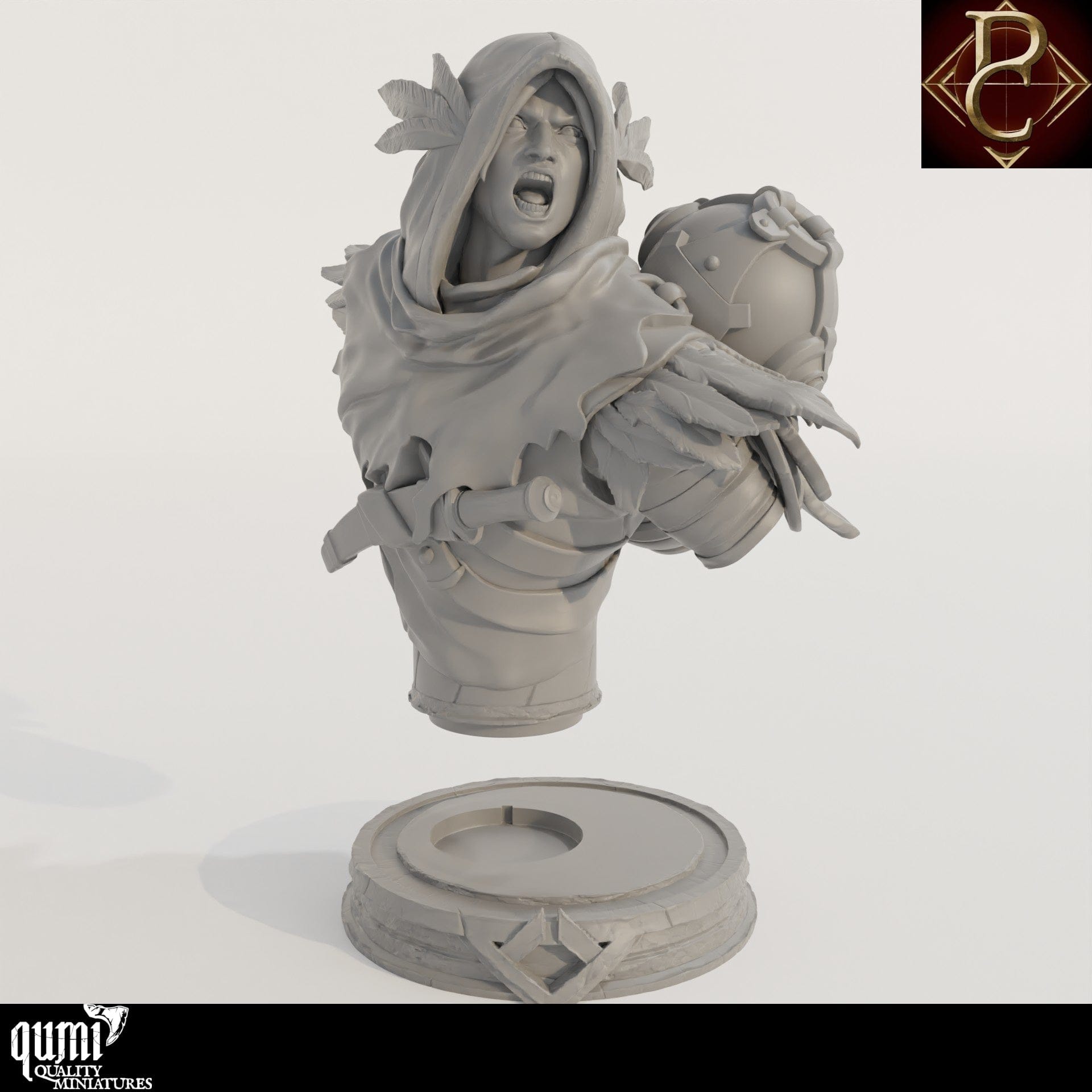 Aerithrian Wind Defender Bust - 32mm Tabletop RPG Mini - Qumi - Parasite Collectibles Quality Miniatures - Qumi Wargaming Mini Model Figure