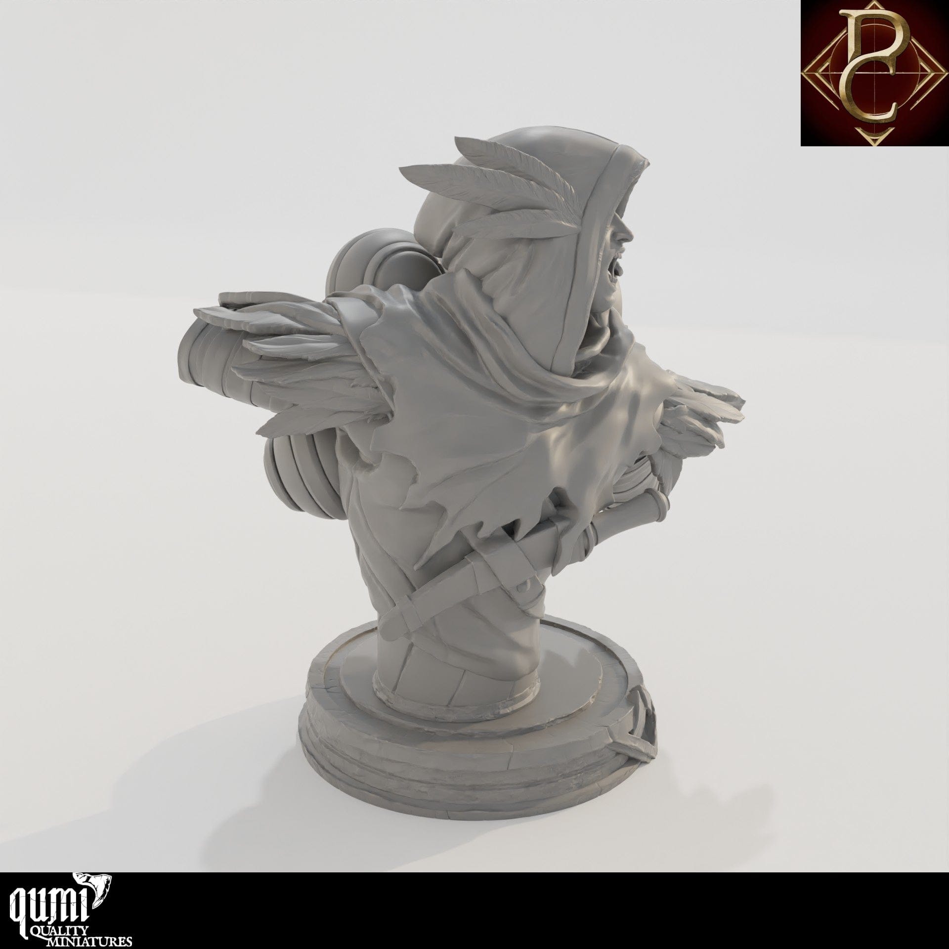 Aerithrian Wind Defender Bust - 32mm Tabletop RPG Mini - Qumi - Parasite Collectibles Quality Miniatures - Qumi Wargaming Mini Model Figure
