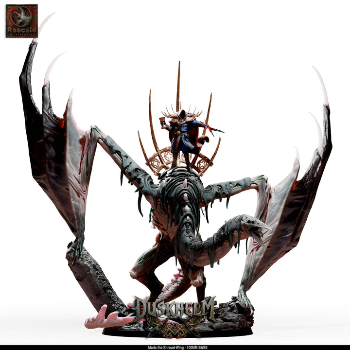 Alaric the Shroud-Wing Figur mit berittenem Kämpfer auf einer geflügelten Kreatur