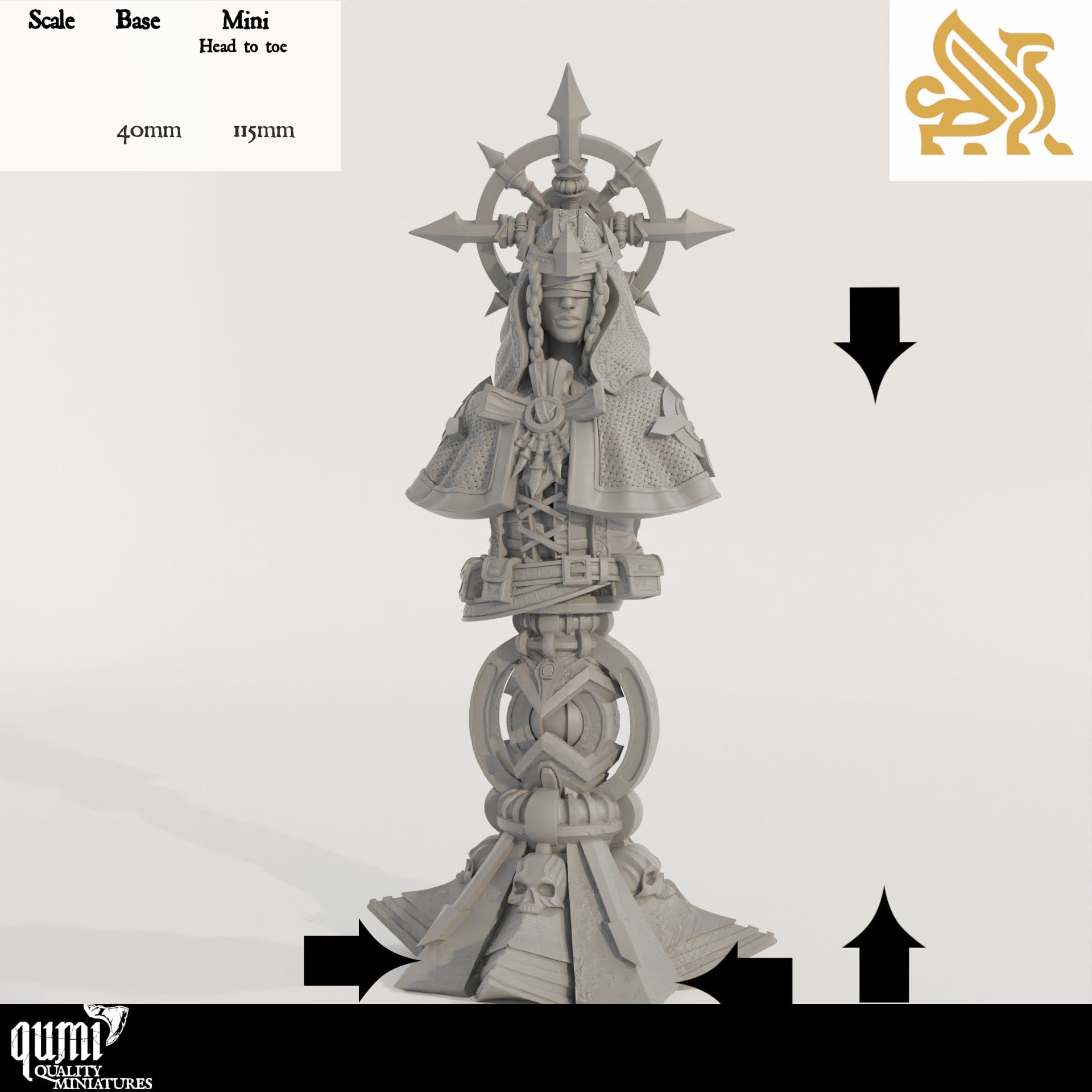 Amélie Saffron Bust -  Tabletop RPG Mini - Qumi - DM Stash Quality Miniatures - Qumi Wargaming Mini Model Figure