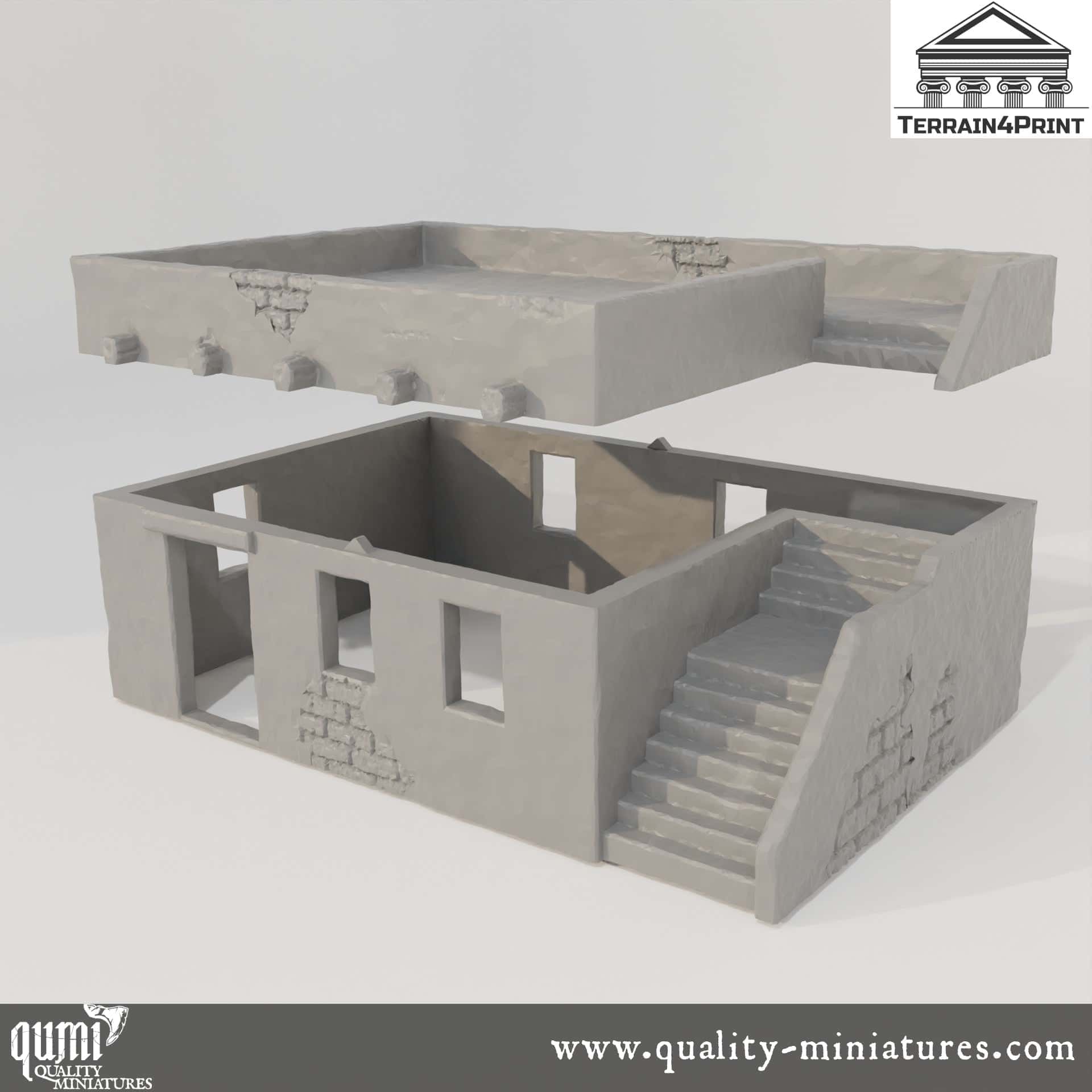 Arabic House 1 - Arabic Village - Resin Print - Tabletop RPG Terrain - Terrain4Print - Qumi Quality Miniatures - Qumi Wargaming Mini Model Figure