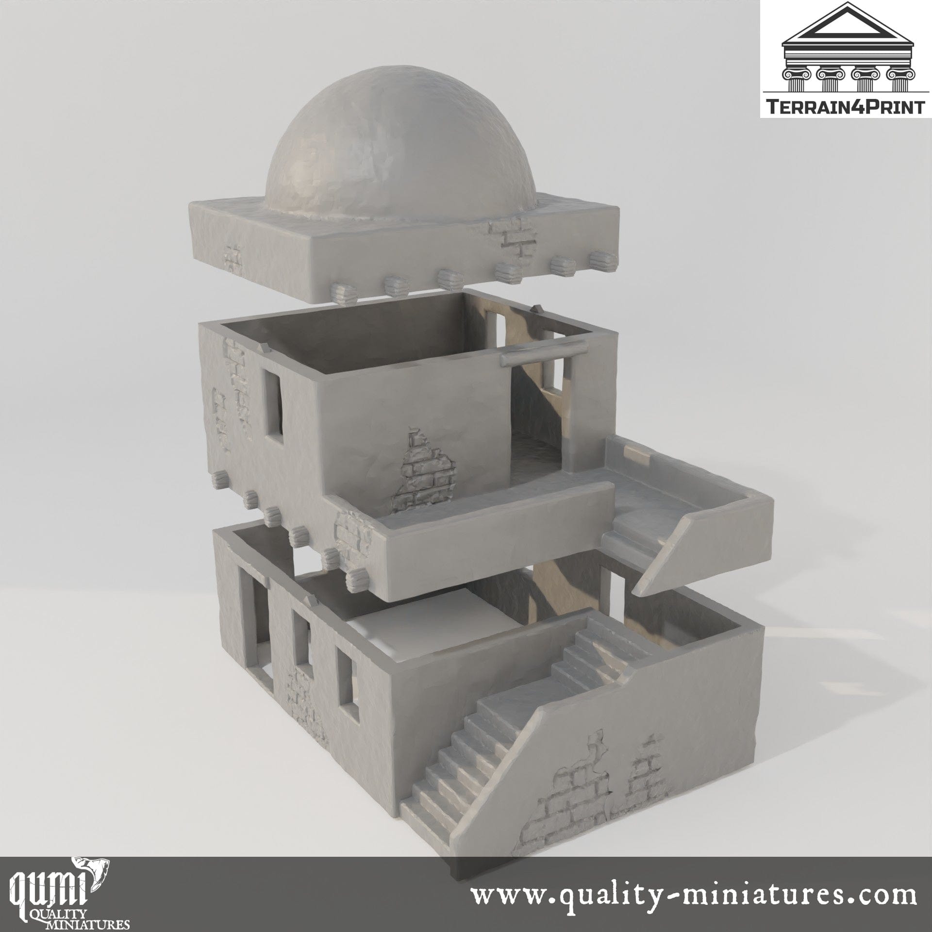 Arabic House 2 - Arabic Village - Resin Print - Tabletop RPG Terrain - Terrain4Print - Qumi Quality Miniatures - Qumi Wargaming Mini Model Figure