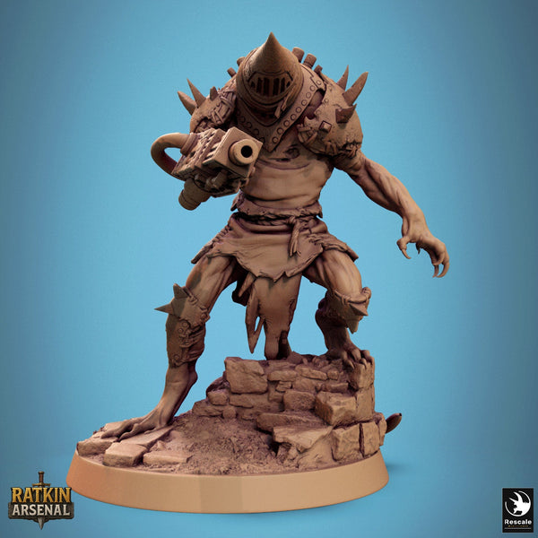 Humanoid Fighter Rat Folk Mutilated Mask Tabletop-Miniaturen | Qumi