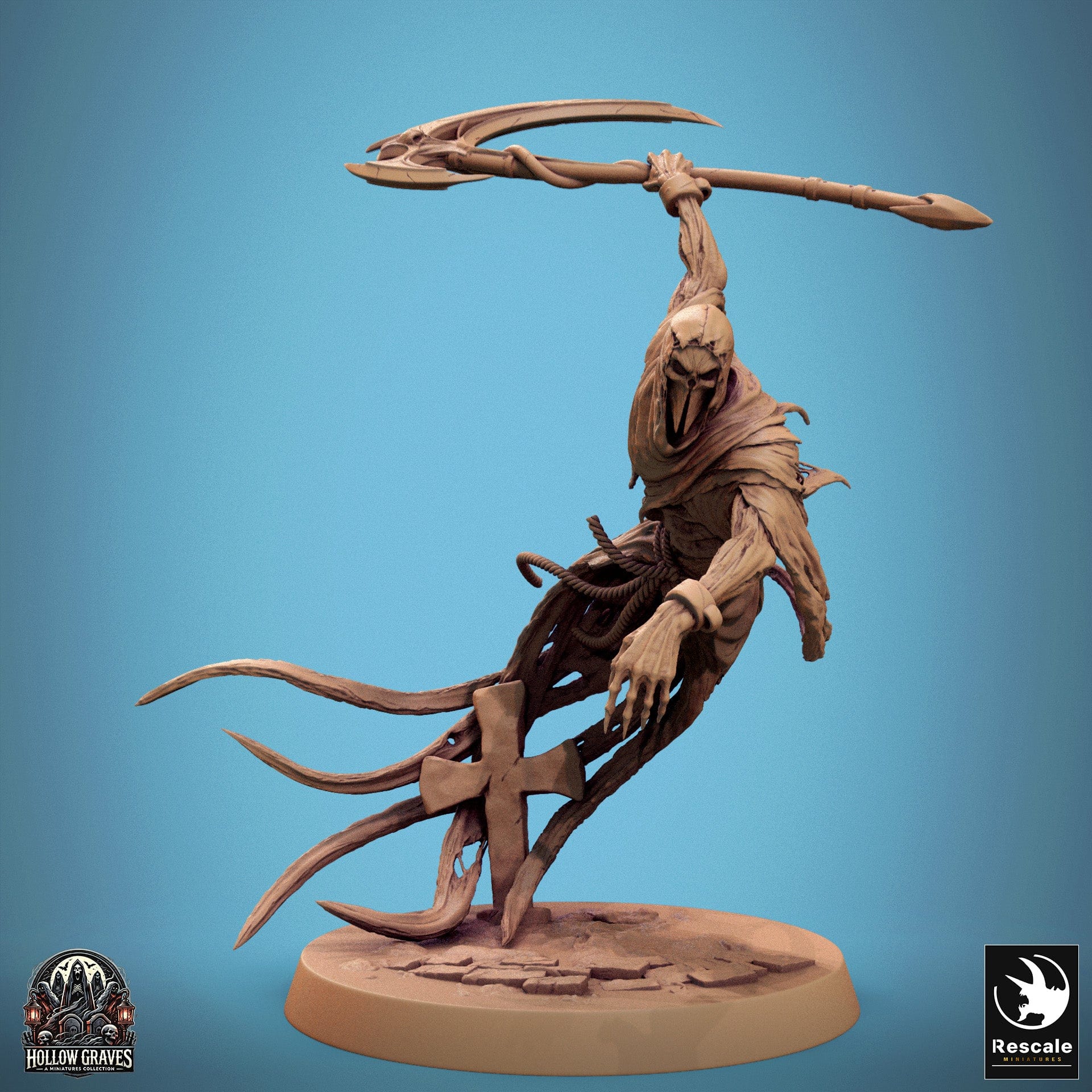 Tabletop RPG Miniature Masked Ghost - 32mm Qumi Rescale Miniatures Attack Heavy / With Scythe Quality Miniatures - Qumi Wargaming Mini Model Figure