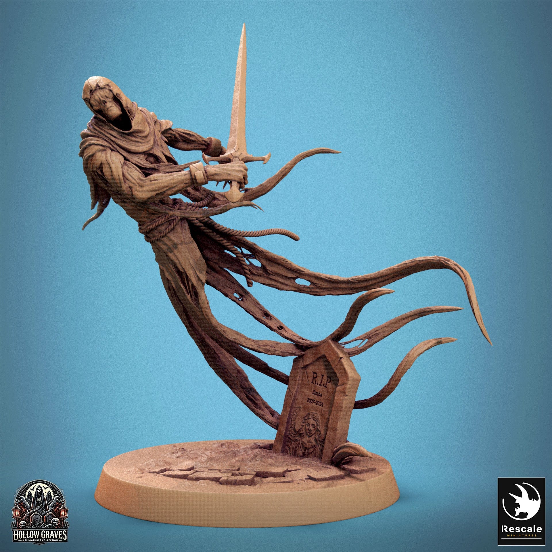 Tabletop RPG Miniature Death Ghost - 32mm Qumi Rescale Miniatures Attack Heavy / With Sword Quality Miniatures - Qumi Wargaming Mini Model Figure