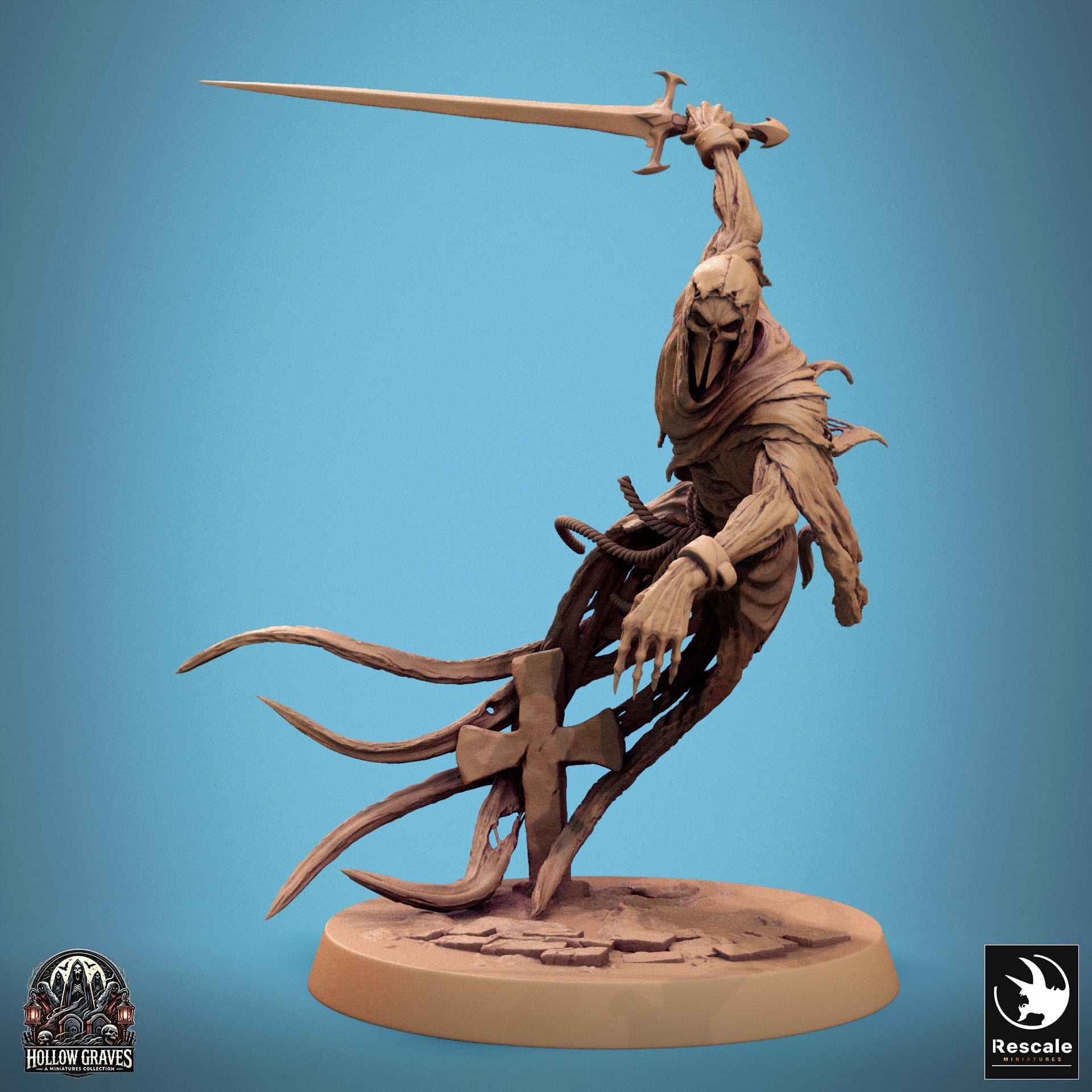 Tabletop RPG Miniature Masked Ghost - 32mm Qumi Rescale Miniatures Attack Heavy / With Sword Quality Miniatures - Qumi Wargaming Mini Model Figure
