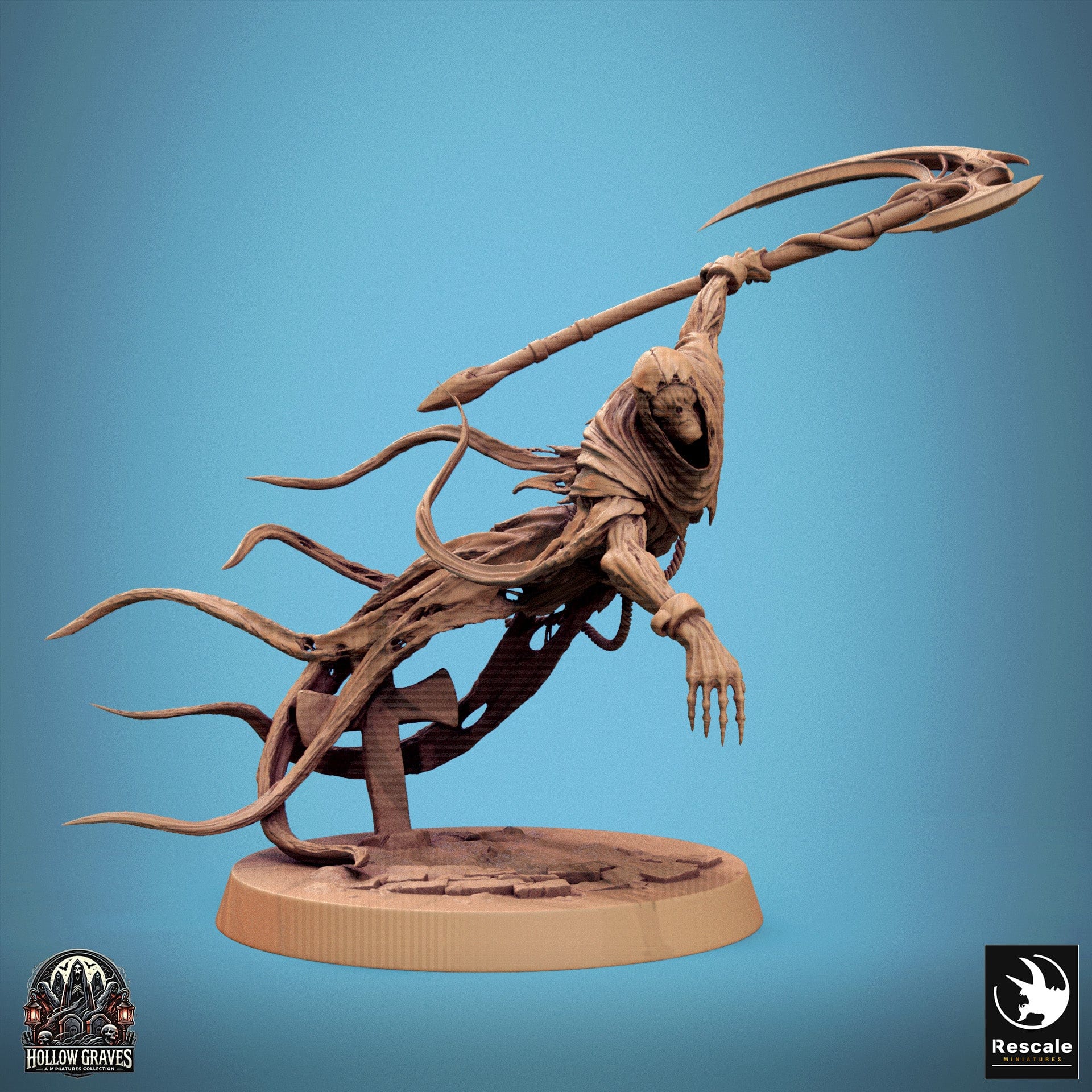 Tabletop RPG Miniature Death Ghost - 32mm Qumi Rescale Miniatures Attack / With Scythe Quality Miniatures - Qumi Wargaming Mini Model Figure
