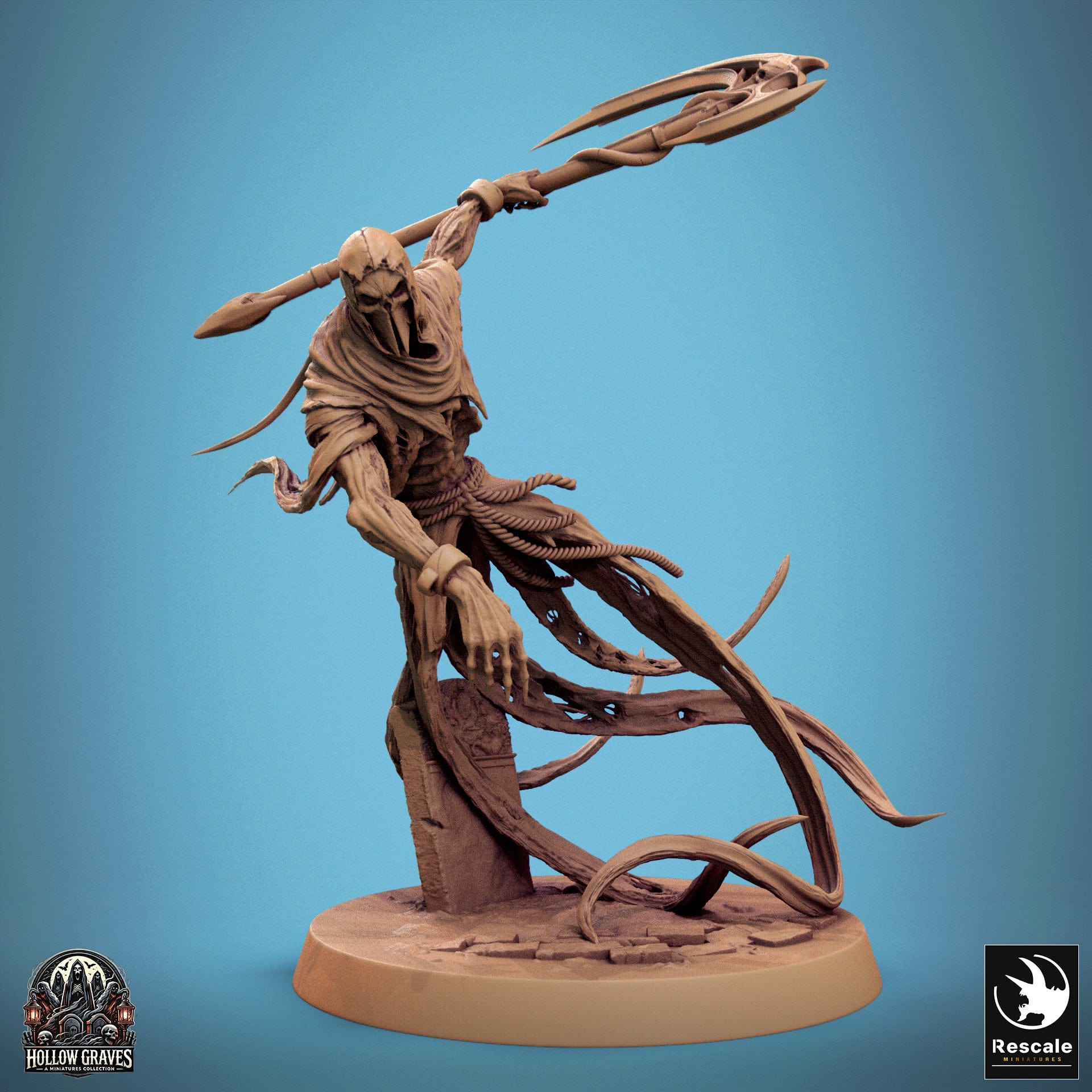 Tabletop RPG Miniature Masked Ghost - 32mm Qumi Rescale Miniatures Attack / With Scythe Quality Miniatures - Qumi Wargaming Mini Model Figure