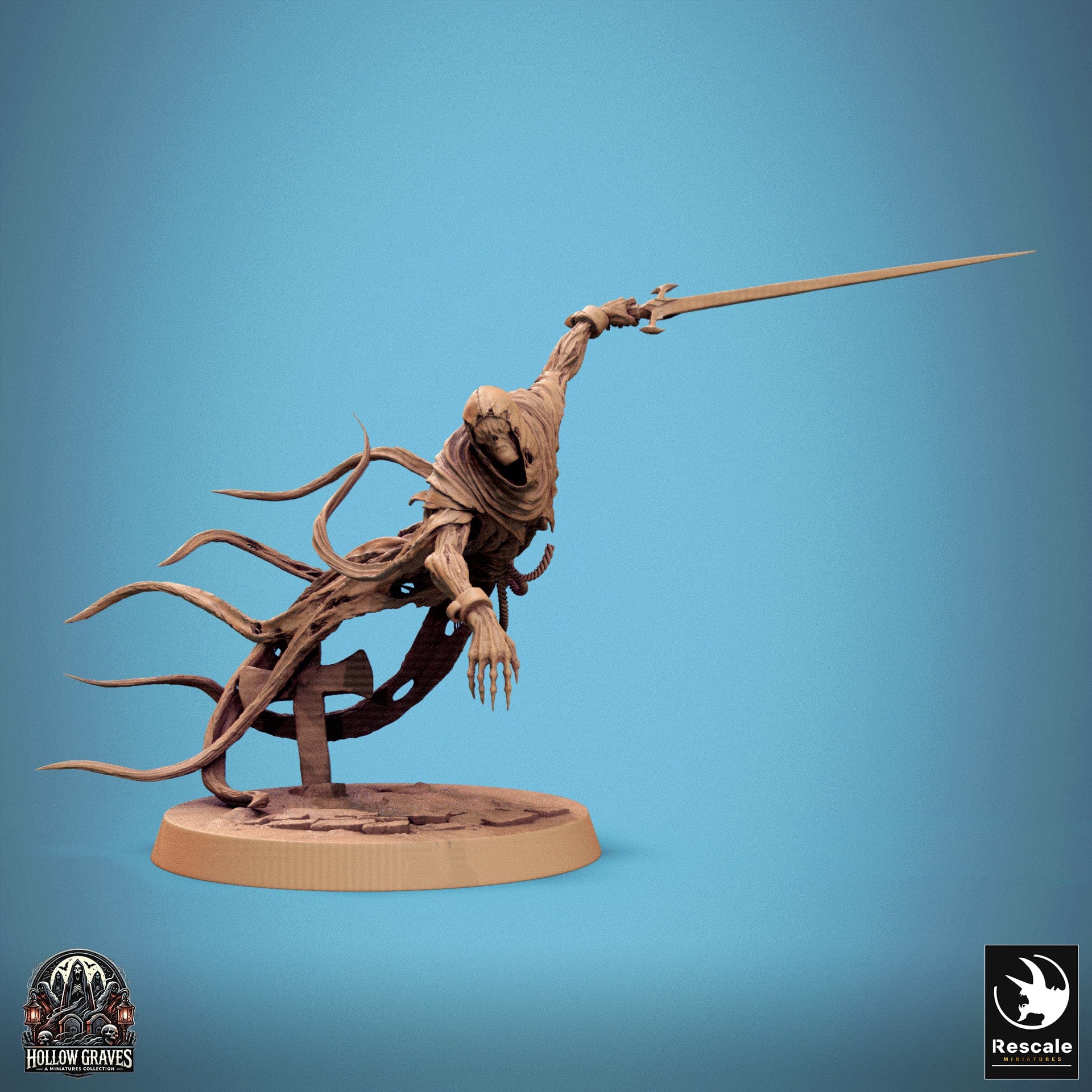 Tabletop RPG Miniature Death Ghost - 32mm Qumi Rescale Miniatures Attack / With Sword Quality Miniatures - Qumi Wargaming Mini Model Figure
