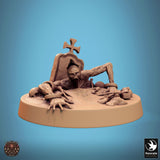 Undead Axe Fighter Tabletop Miniature - Zombies by Qumi, 3D printed resin tabletop miniature for RPGs, wargaming and painting