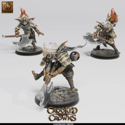 Goblin Warband Tabletop Miniatures by Qumi, 3D printed resin tabletop miniature for RPGs, wargaming and painting