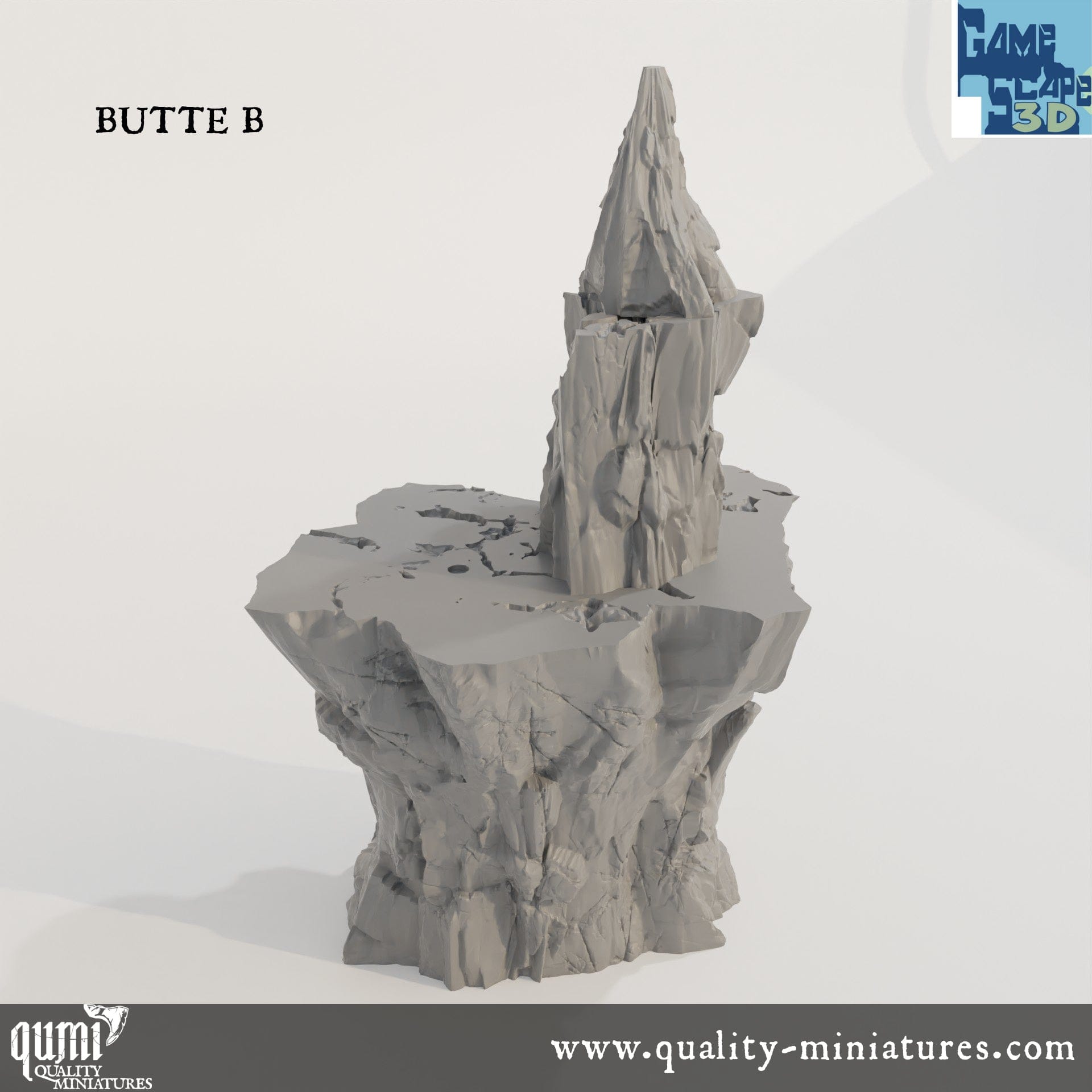 Buttes - Resin Print - Tabletop RPG Terrain - GameScape3D - Qumi B Quality Miniatures - Qumi Wargaming Mini Model Figure