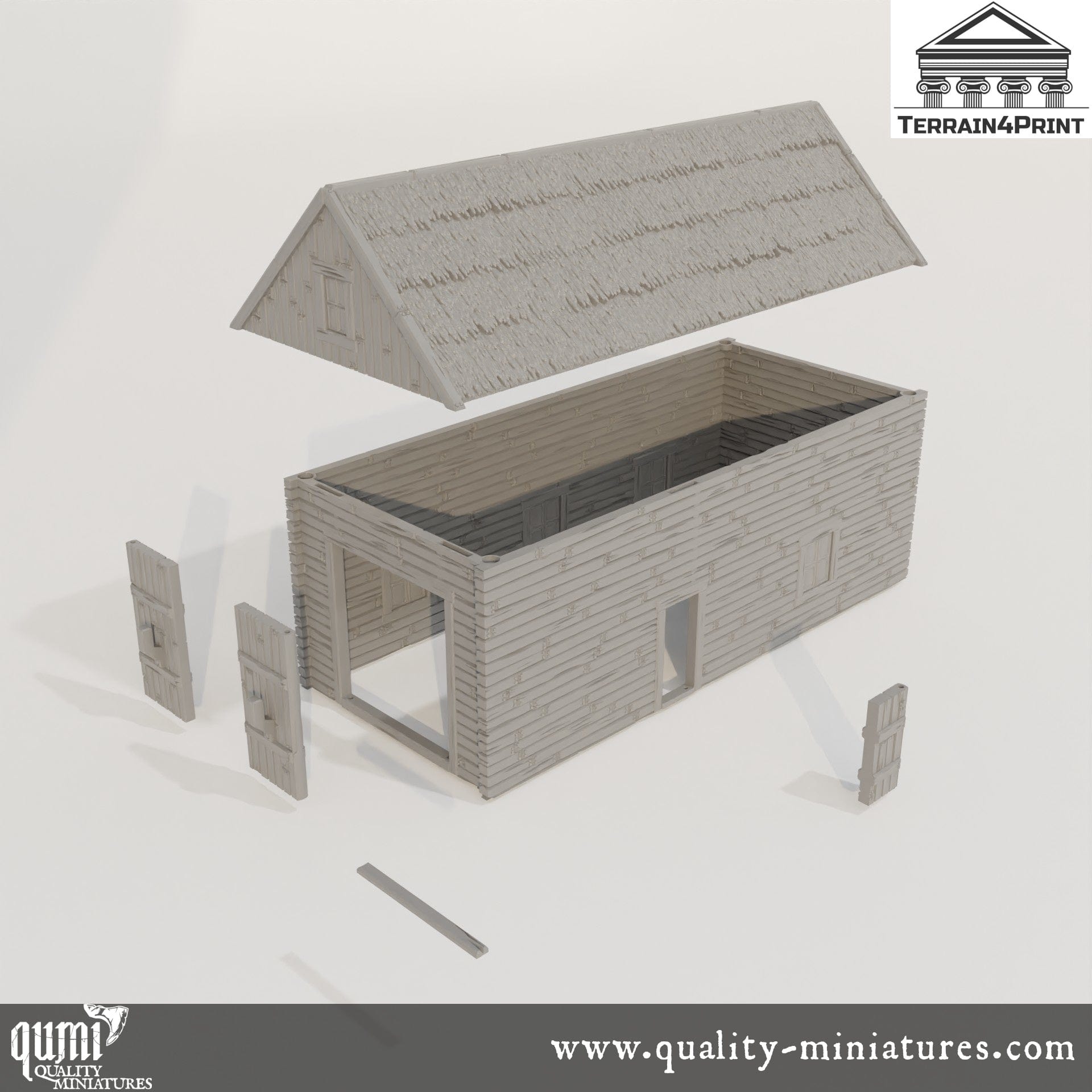 Barn Hrimstead - Resin Print - Tabletop RPG Terrain - Terrain4Print - Qumi Quality Miniatures - Qumi Wargaming Mini Model Figure