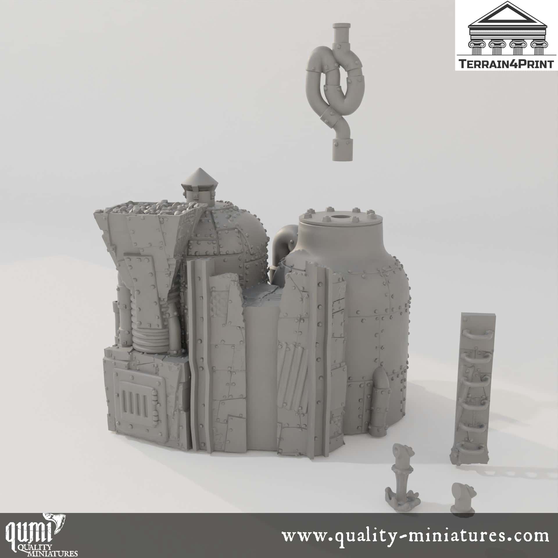 Beer Brewery - Rivet City - Resin Print - Tabletop RPG Terrain - Terrain4Print - Qumi Quality Miniatures - Qumi Wargaming Mini Model Figure