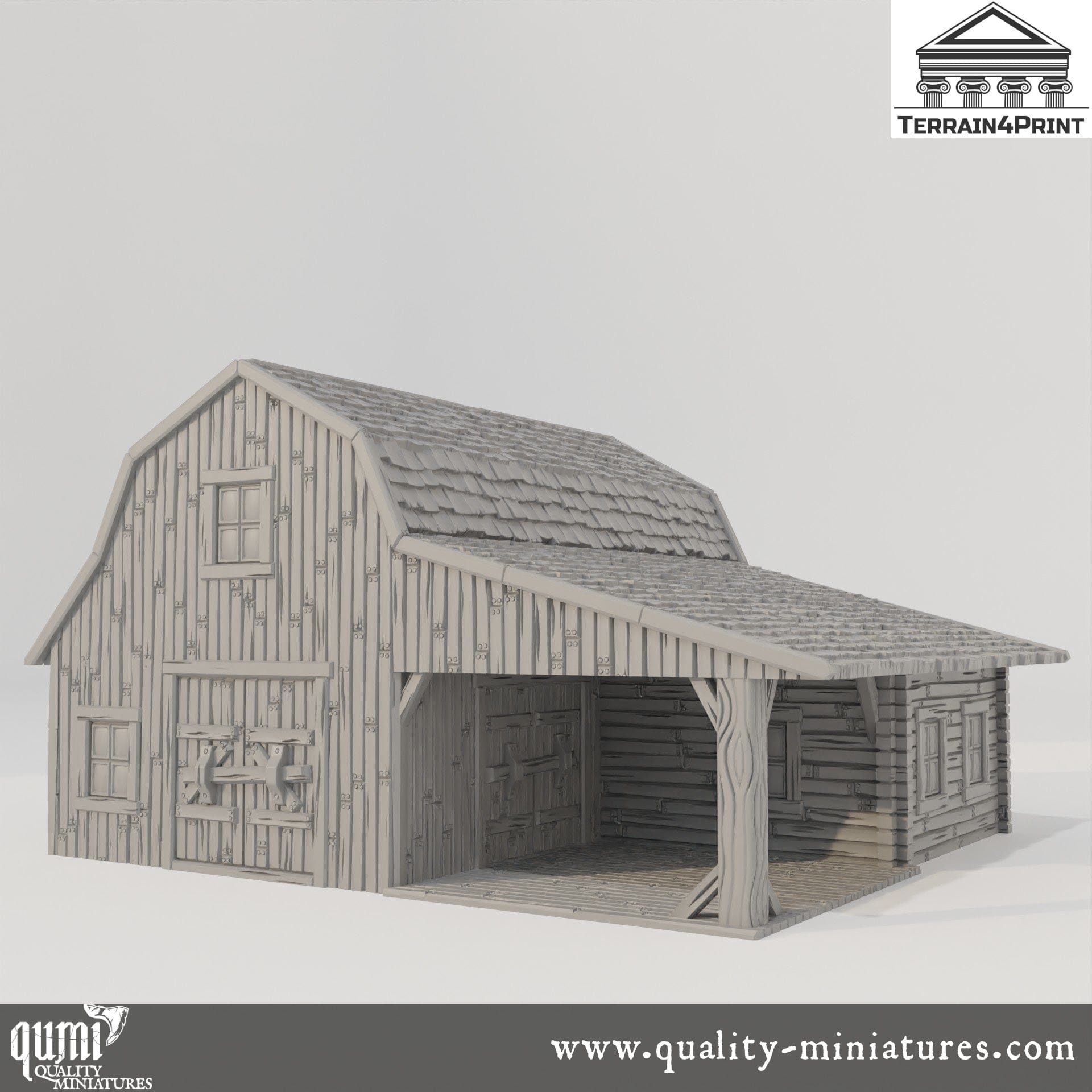 Big Barn Hrimstead - Resin Print - Tabletop RPG Terrain - Terrain4Print - Qumi Quality Miniatures - Qumi Wargaming Mini Model Figure