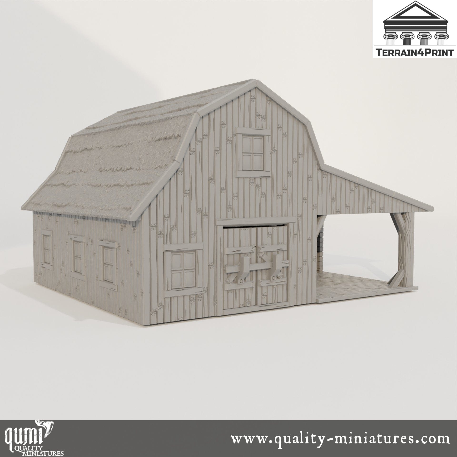 Big Barn Hrimstead - Resin Print - Tabletop RPG Terrain - Terrain4Print - Qumi Quality Miniatures - Qumi Wargaming Mini Model Figure