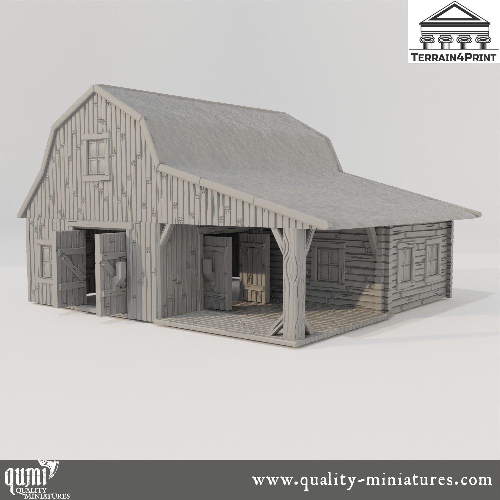 Big Barn Hrimstead - Resin Print - Tabletop RPG Terrain - Terrain4Print - Qumi Quality Miniatures - Qumi Wargaming Mini Model Figure