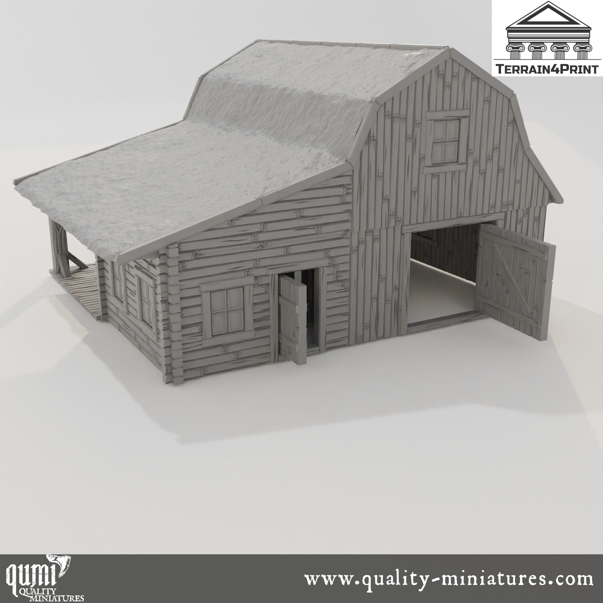 Big Barn Hrimstead - Resin Print - Tabletop RPG Terrain - Terrain4Print - Qumi Quality Miniatures - Qumi Wargaming Mini Model Figure