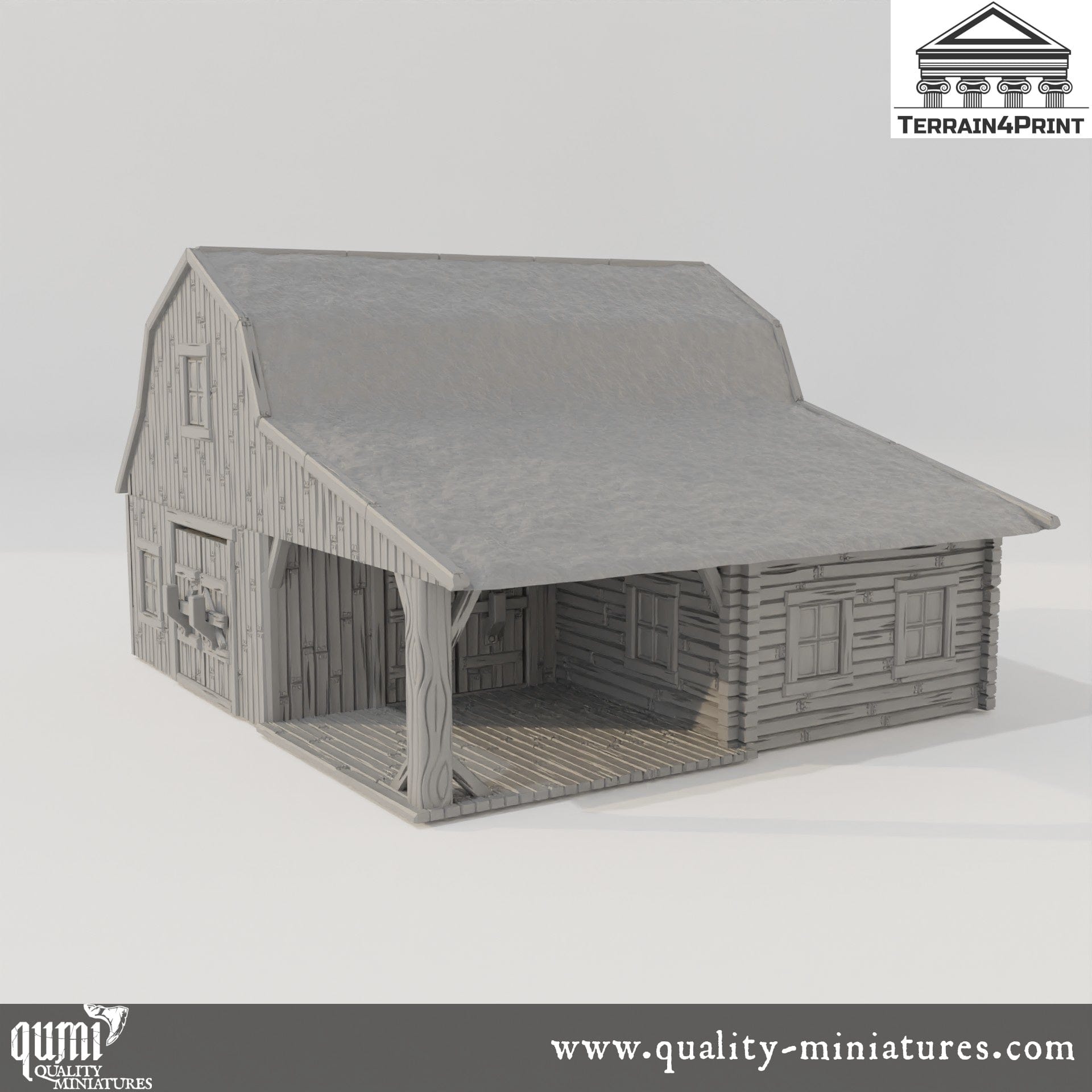 Big Barn Hrimstead - Resin Print - Tabletop RPG Terrain - Terrain4Print - Qumi Quality Miniatures - Qumi Wargaming Mini Model Figure