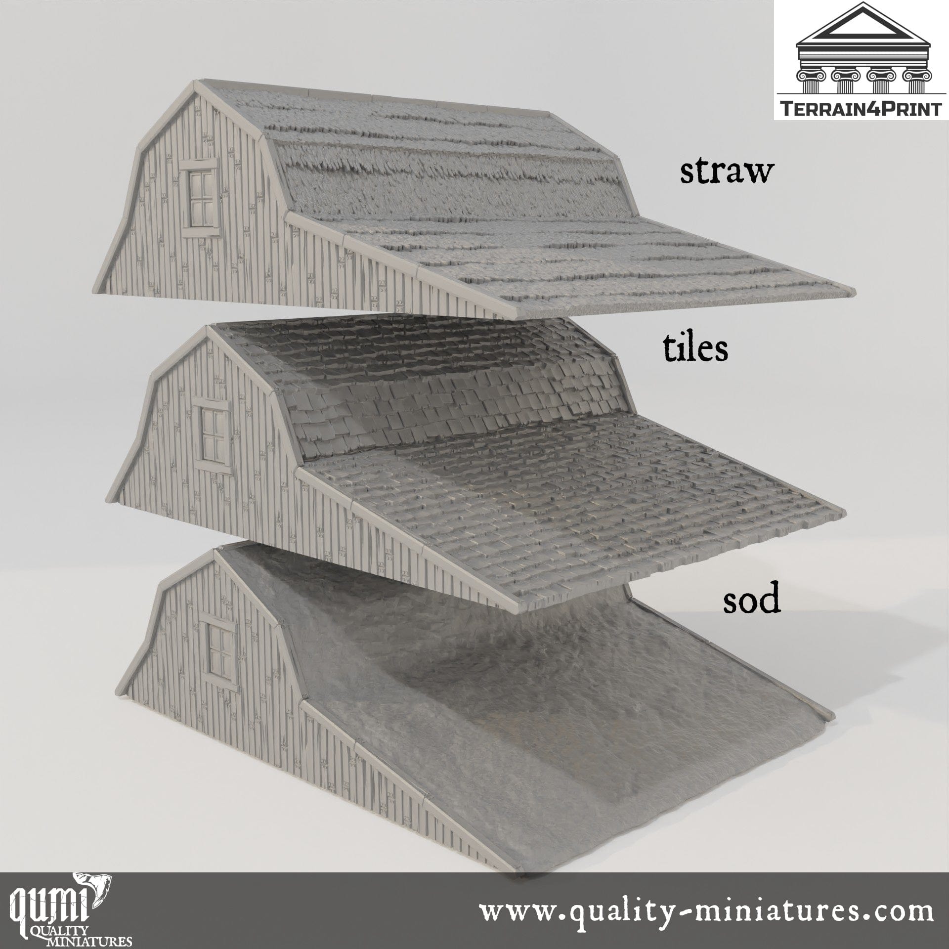 Big Barn Hrimstead - Resin Print - Tabletop RPG Terrain - Terrain4Print - Qumi Quality Miniatures - Qumi Wargaming Mini Model Figure