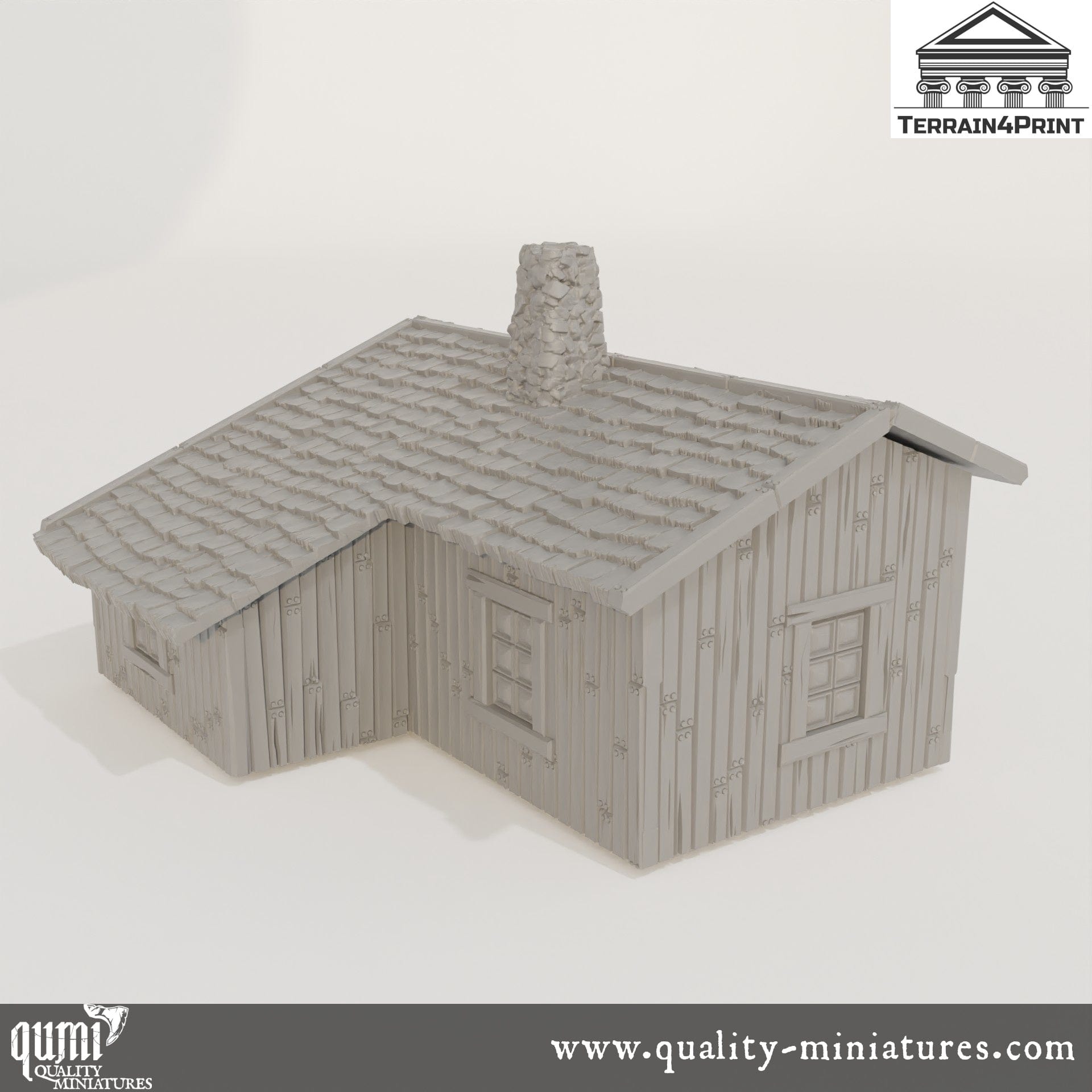 Big Cabin with Chimney Hrimstead - Resin Print - Tabletop RPG Terrain - Terrain4Print - Qumi Quality Miniatures - Qumi Wargaming Mini Model Figure