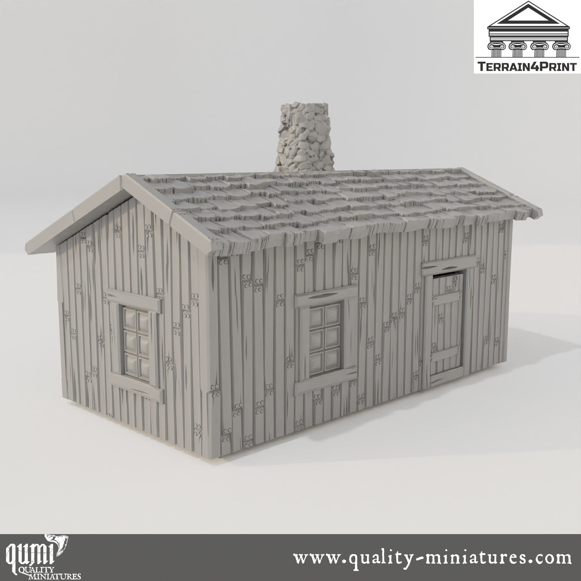 Big Cabin with Chimney Hrimstead - Resin Print - Tabletop RPG Terrain - Terrain4Print - Qumi Quality Miniatures - Qumi Wargaming Mini Model Figure