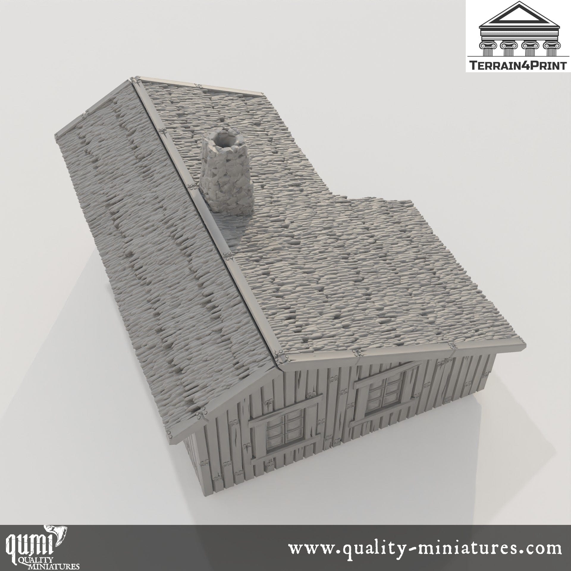 Big Cabin with Chimney Hrimstead - Resin Print - Tabletop RPG Terrain - Terrain4Print - Qumi Quality Miniatures - Qumi Wargaming Mini Model Figure
