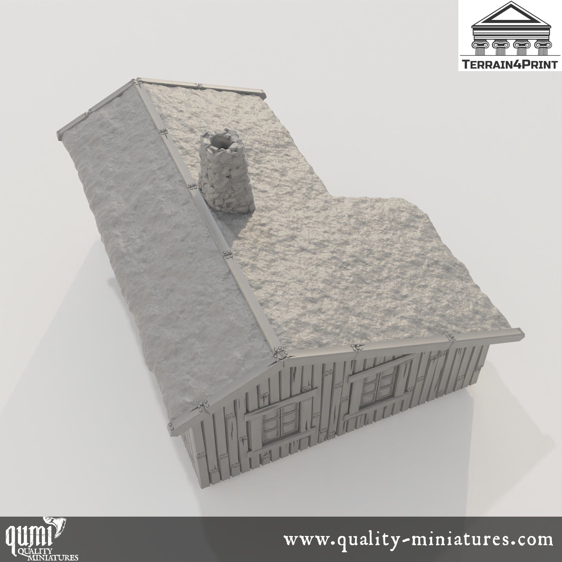 Big Cabin with Chimney Hrimstead - Resin Print - Tabletop RPG Terrain - Terrain4Print - Qumi Quality Miniatures - Qumi Wargaming Mini Model Figure