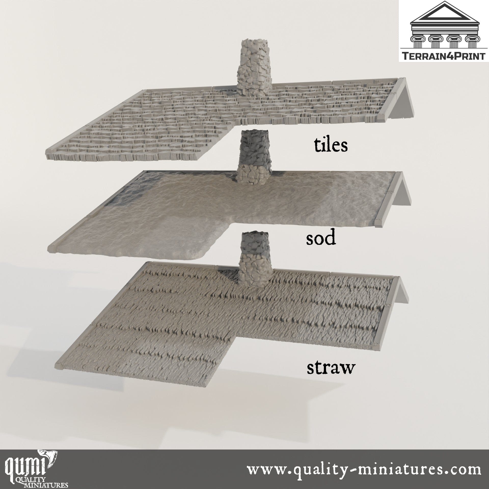 Big Cabin with Chimney Hrimstead - Resin Print - Tabletop RPG Terrain - Terrain4Print - Qumi Quality Miniatures - Qumi Wargaming Mini Model Figure