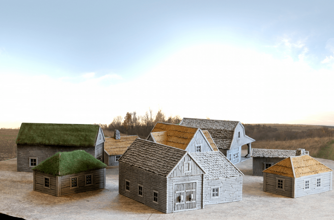 Big Cabin with Porch Hrimstead - Resin Print - Tabletop RPG Terrain - Terrain4Print - Qumi Quality Miniatures - Qumi Wargaming Mini Model Figure