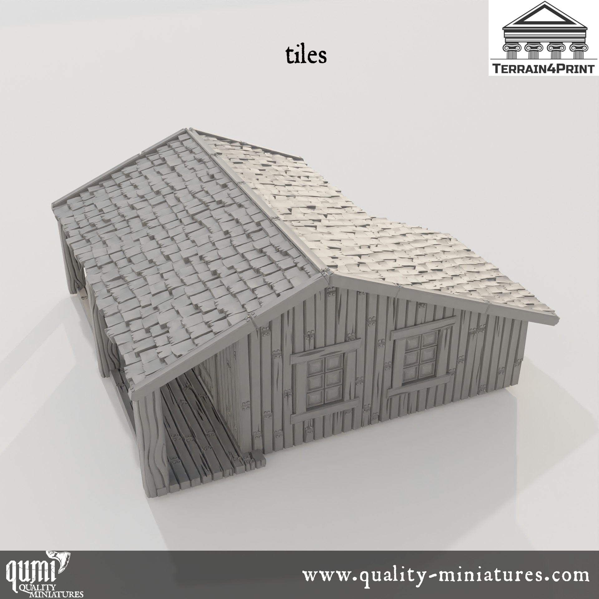 Big Cabin with Porch Hrimstead - Resin Print - Tabletop RPG Terrain - Terrain4Print - Qumi Quality Miniatures - Qumi Wargaming Mini Model Figure