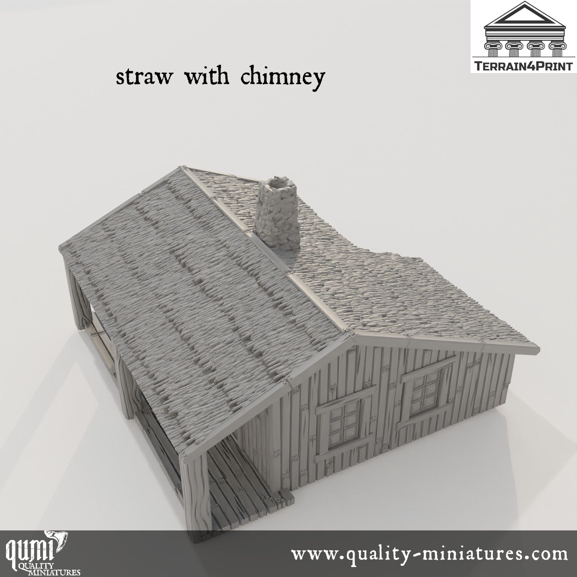 Big Cabin with Porch Hrimstead - Resin Print - Tabletop RPG Terrain - Terrain4Print - Qumi Quality Miniatures - Qumi Wargaming Mini Model Figure