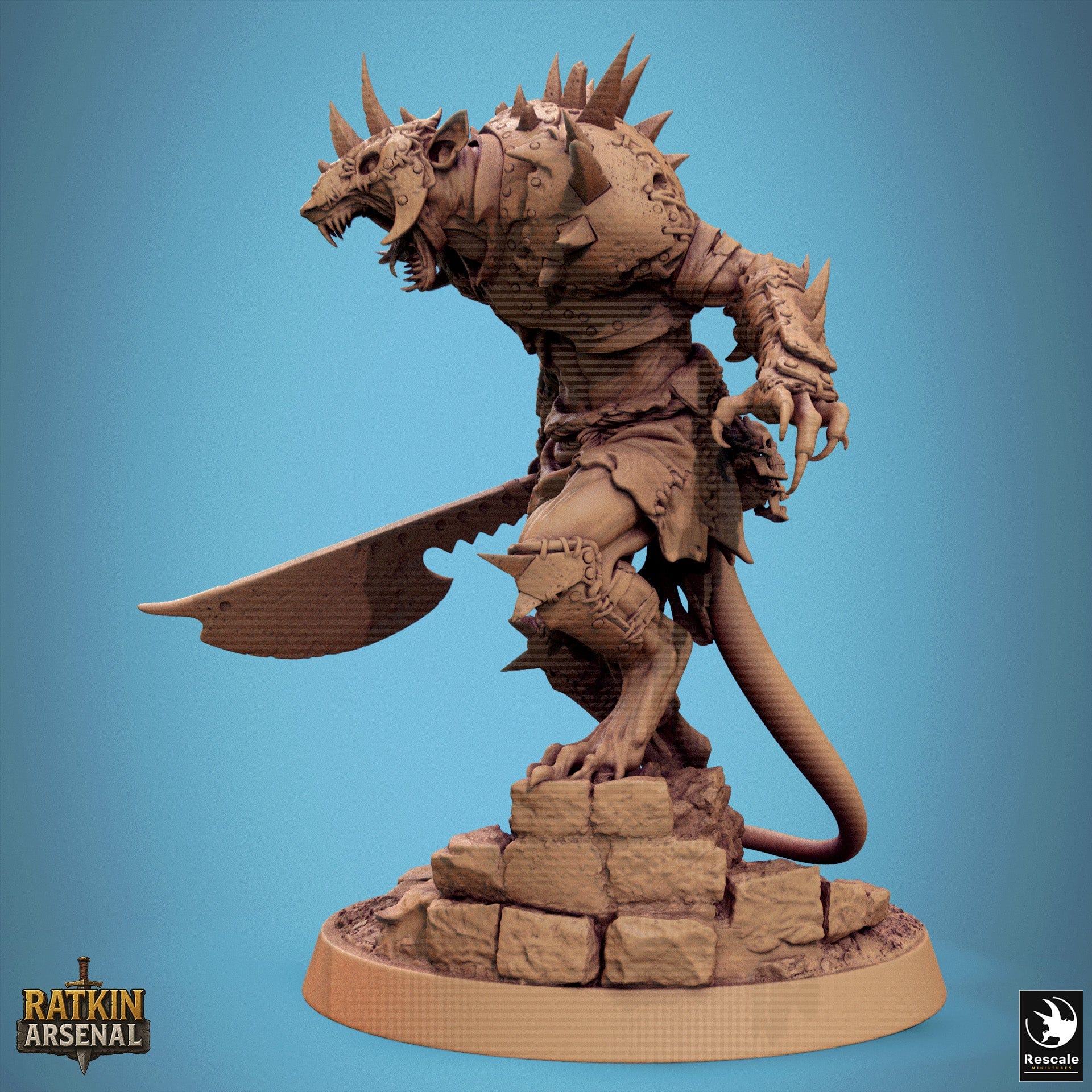 Fantasy Humanoid Rat Folk Soldiers 32mm Rescale Miniatures Bite Hatchet Quality Miniatures - Qumi Wargaming Mini Model Figure