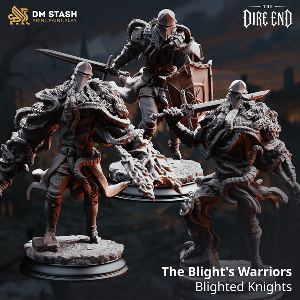 Blighted Knights Tabletop Miniature – The Blights Warriors | Qumi