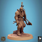 Fighter Moon Elf Tabletop Miniatures by Qumi, 3D printed resin tabletop miniature for RPGs, wargaming and painting