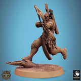 Fighter Moon Elf Tabletop Miniatures by Qumi, 3D printed resin tabletop miniature for RPGs, wargaming and painting