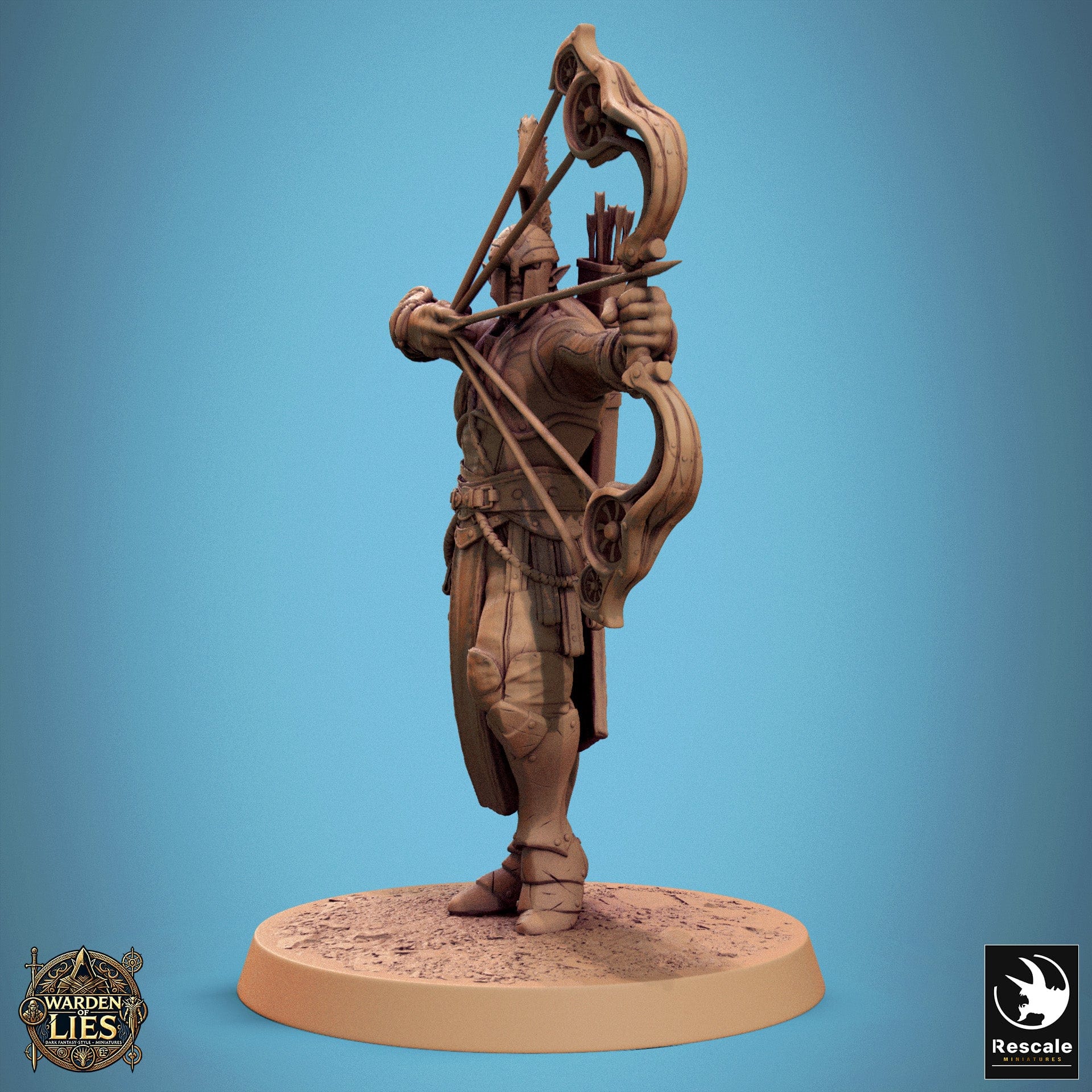 Tabletop RPG Miniature Moon Elf Sentinel 32mm Qumi Rescale Miniatures Bow Shoot Straight Quality Miniatures - Qumi Wargaming Mini Model Figure