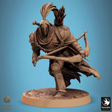 Silent Sentinel fighter miniature readying a bow for battle