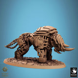 Side view of the mechanical mount alone, showcasing detailed plating and gear-like components